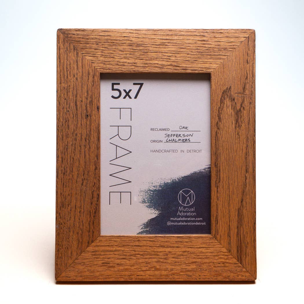 Wide 5x7 Dark Brown Reclaimed Wood Picture Frame