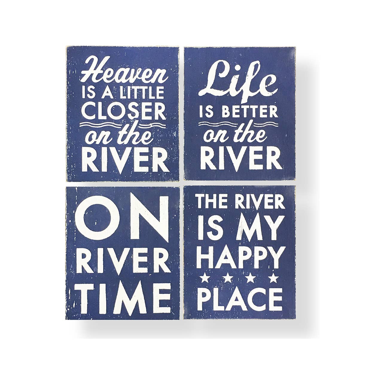 Heaven Is A Little Closer On The River Navy Blue 8x10