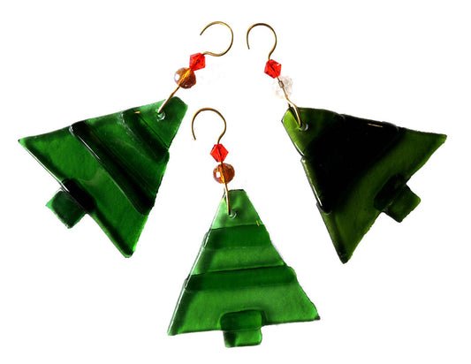 Fused Ornament - Christmas Tree in assorted greens