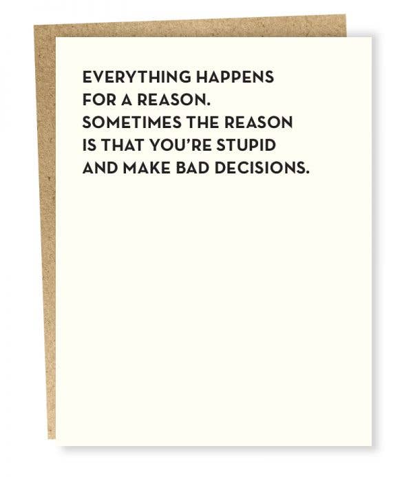 Bad Decisions Card