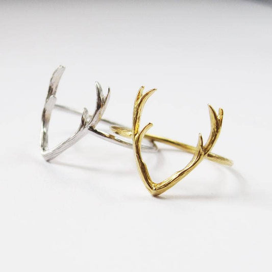 Deer Ring Animal Nature Antler: Gold / 8