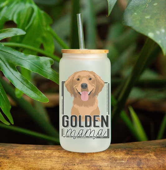 Golden Mama - Frosted Can Glass