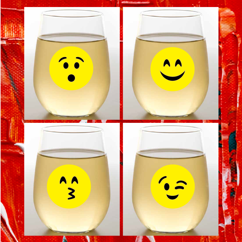 EMOJIS Shatterproof Wine Glasses