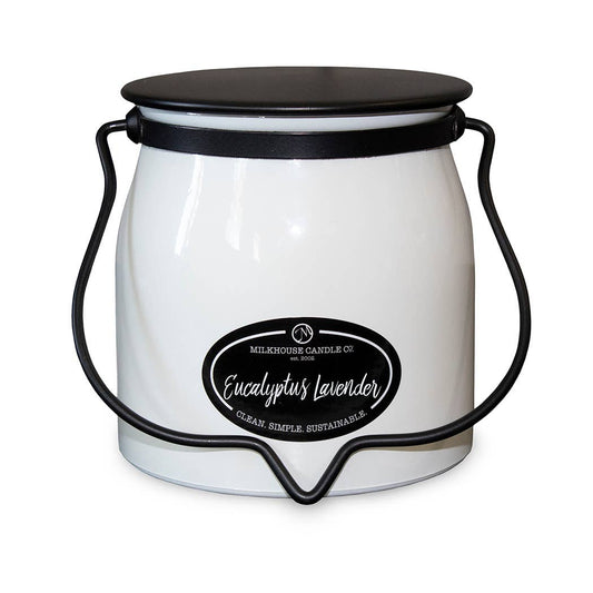 Eucalyptus Lavender Candle in a 16 oz Butter Jar