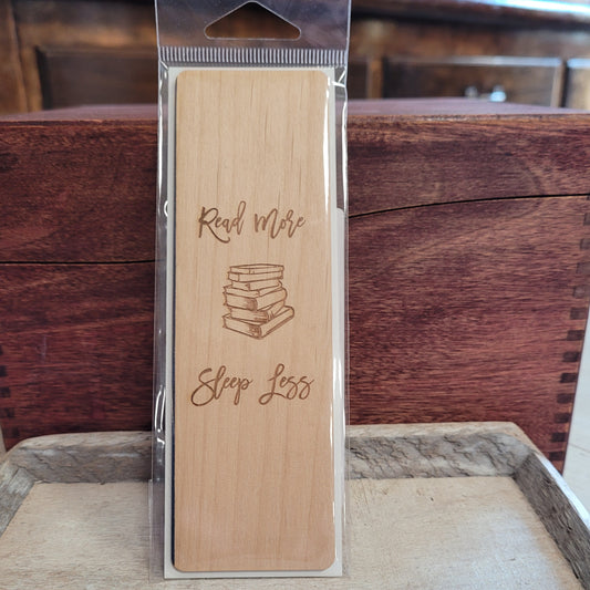 Wood Bookmark: Read More Sleep Less