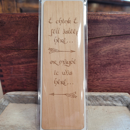 Wood Bookmark: Fell Asleep Here