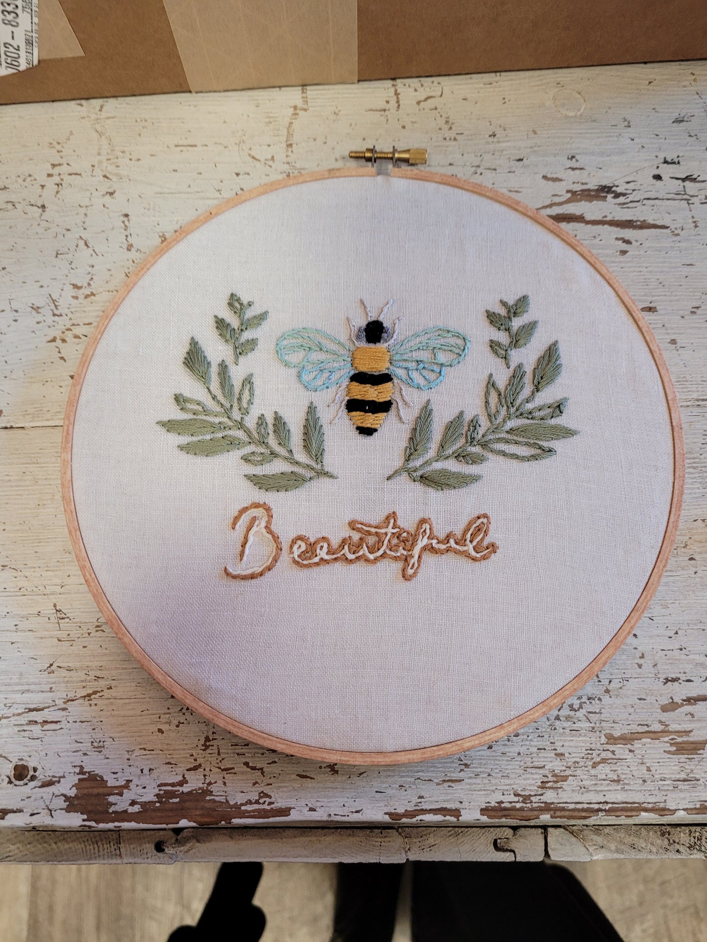 Beeutiful Bee Hand-Embroidered Hoop