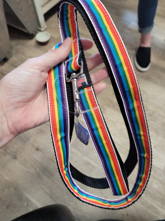 Rainbow Striped Nylon Leash