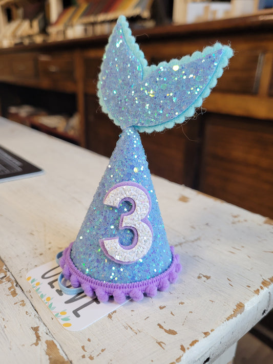 Aqua Glitter and Lavender Trim "3"