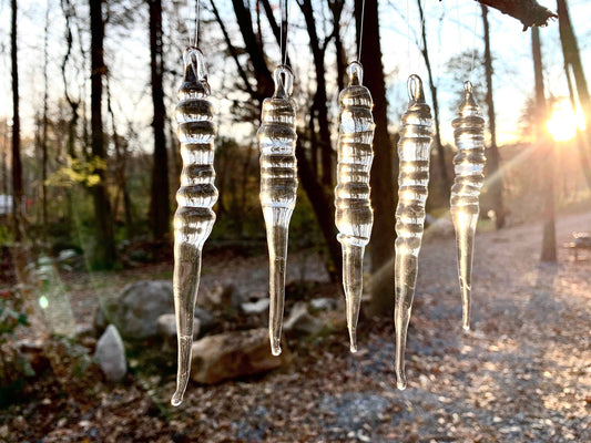 One Large Glass Icicle Suncatcher