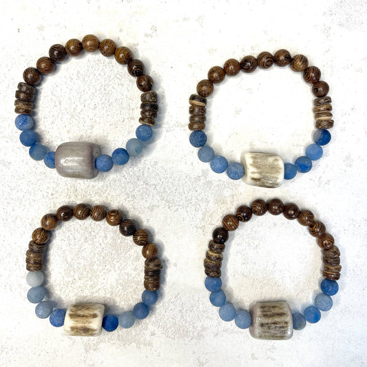 Deer Antler Gemstone Bracelet. 7 color options