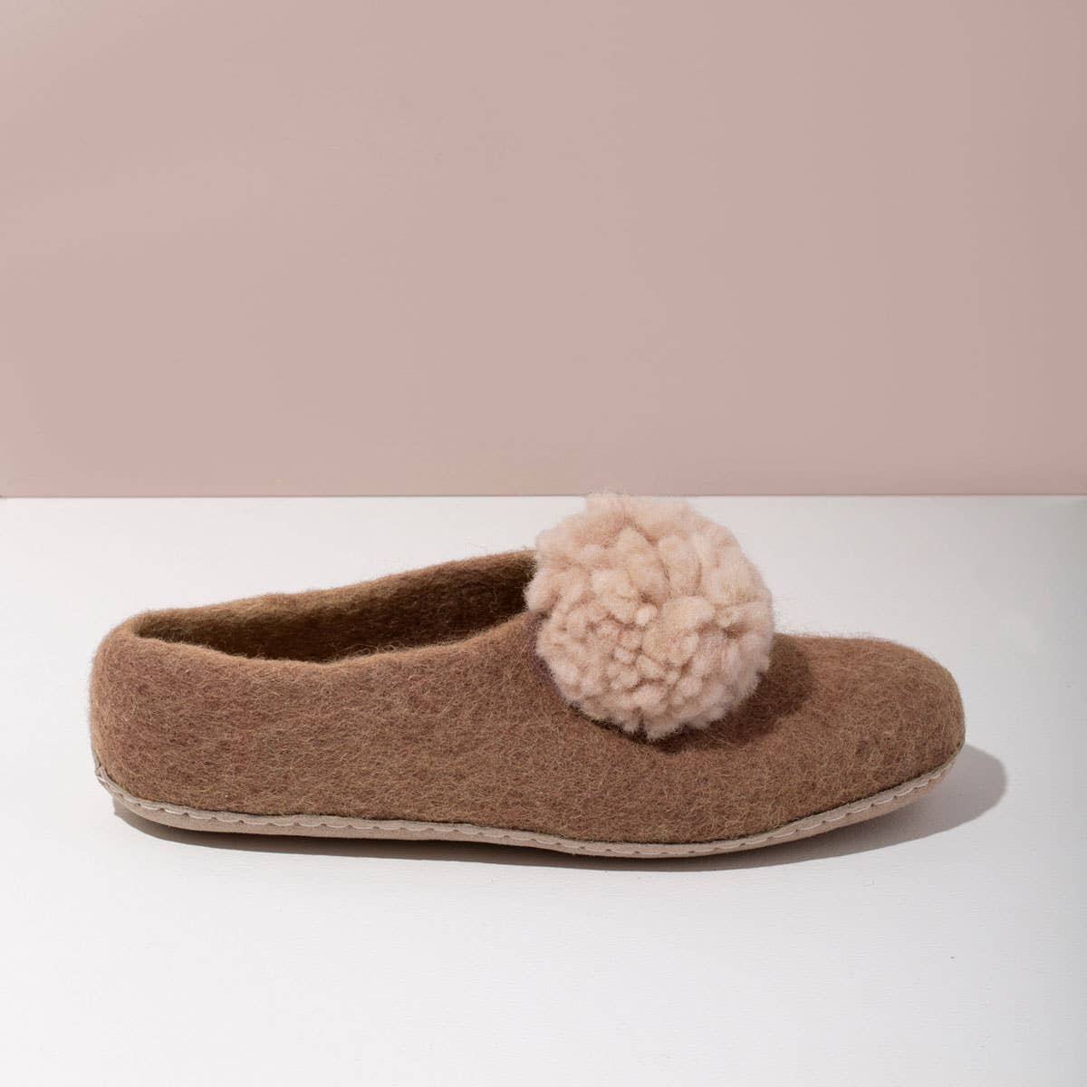 Pom Pom Felt Slippers | Blush #2 | Medium