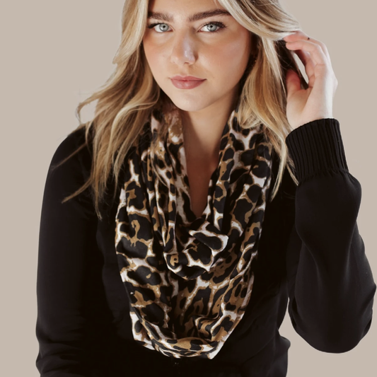 Irina Infinity Scarf - Brown Leopard