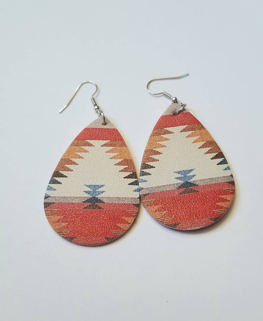 Aztec Print Double Sided Earrings