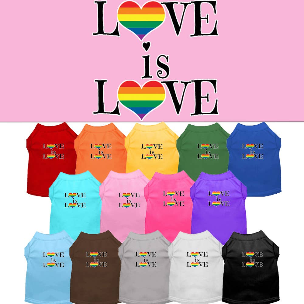 Love is Love Screen Print Dog Shirt