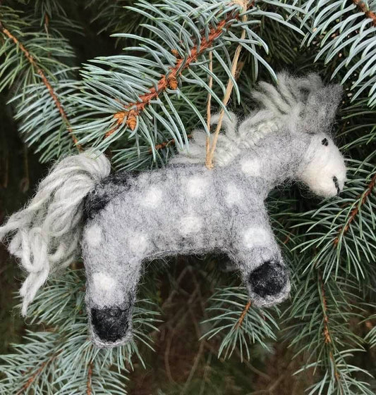 Grey Dappled Horse Ornaments