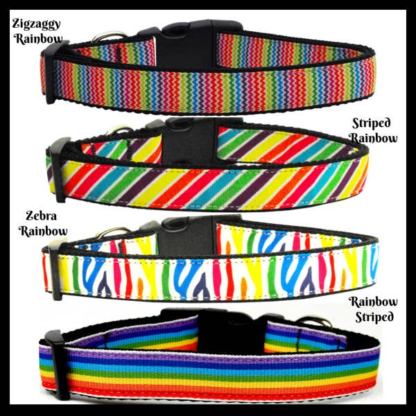 Nylon Collars and Leashes - Rainbow Collection