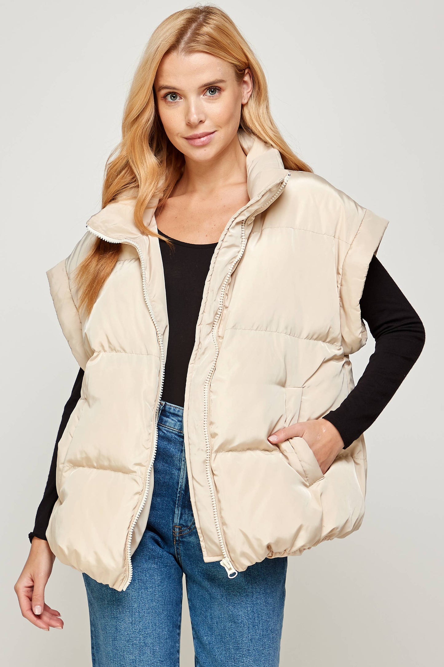 Cream Puffer Vest