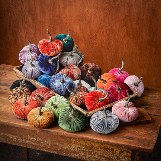 Handmade Small Velvet Pumpkins