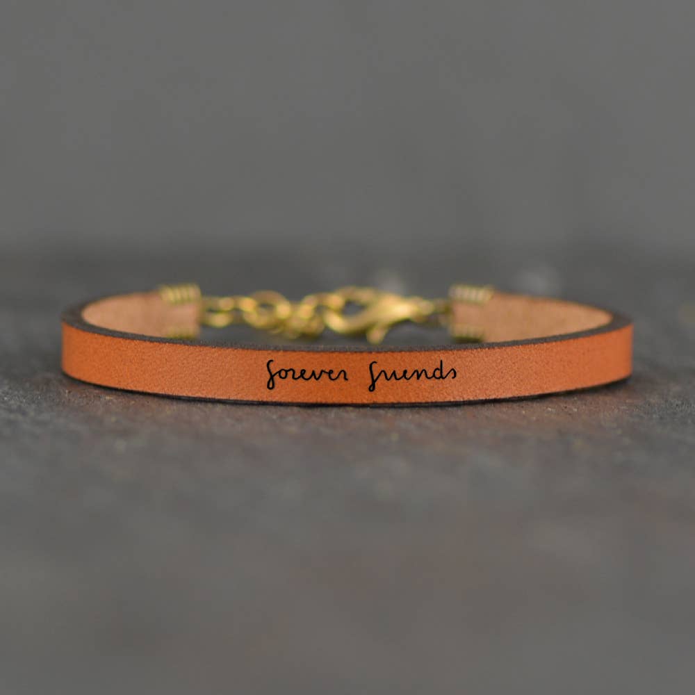 Forever Friends - Brown Inspirational Leather Bracelet