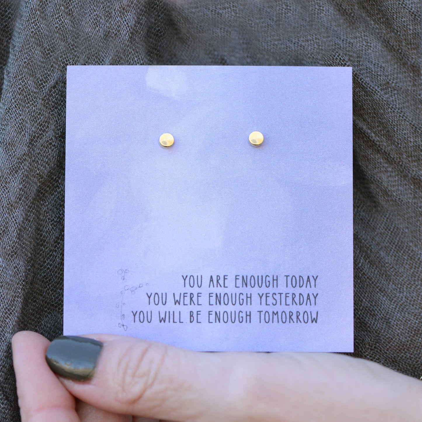 You Are Enough - Quote Card Earrings - Encouragement Gift