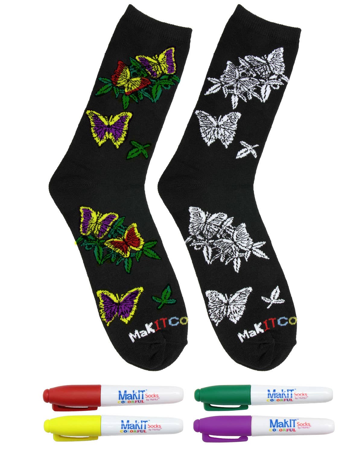 MakIT Colorful Socks - Color Your Own Butterflies