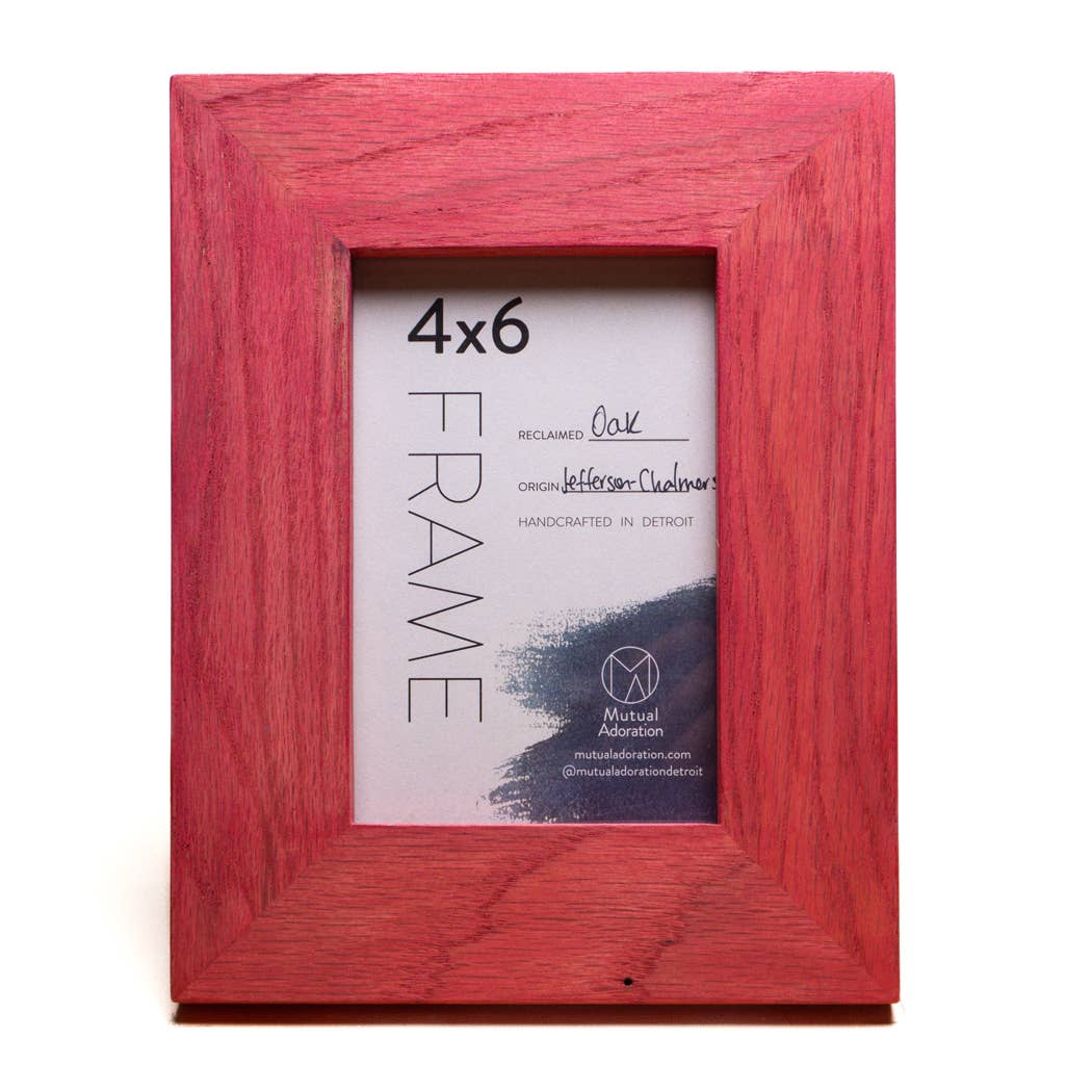 Wide 4x6 Bright Blossom Pink Reclaimed Wood Picture Frame