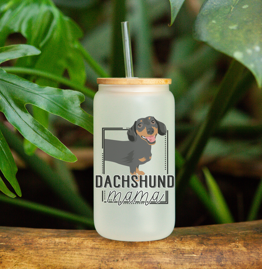 Dachshund Mama - Frosted Can Glass