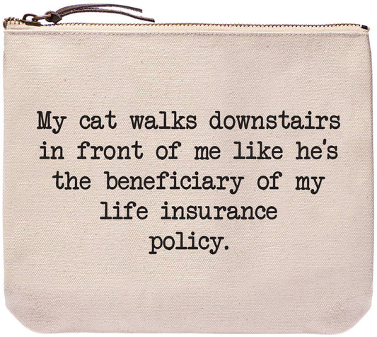 Cat walks downstairs in front of me - Zipper Pouch