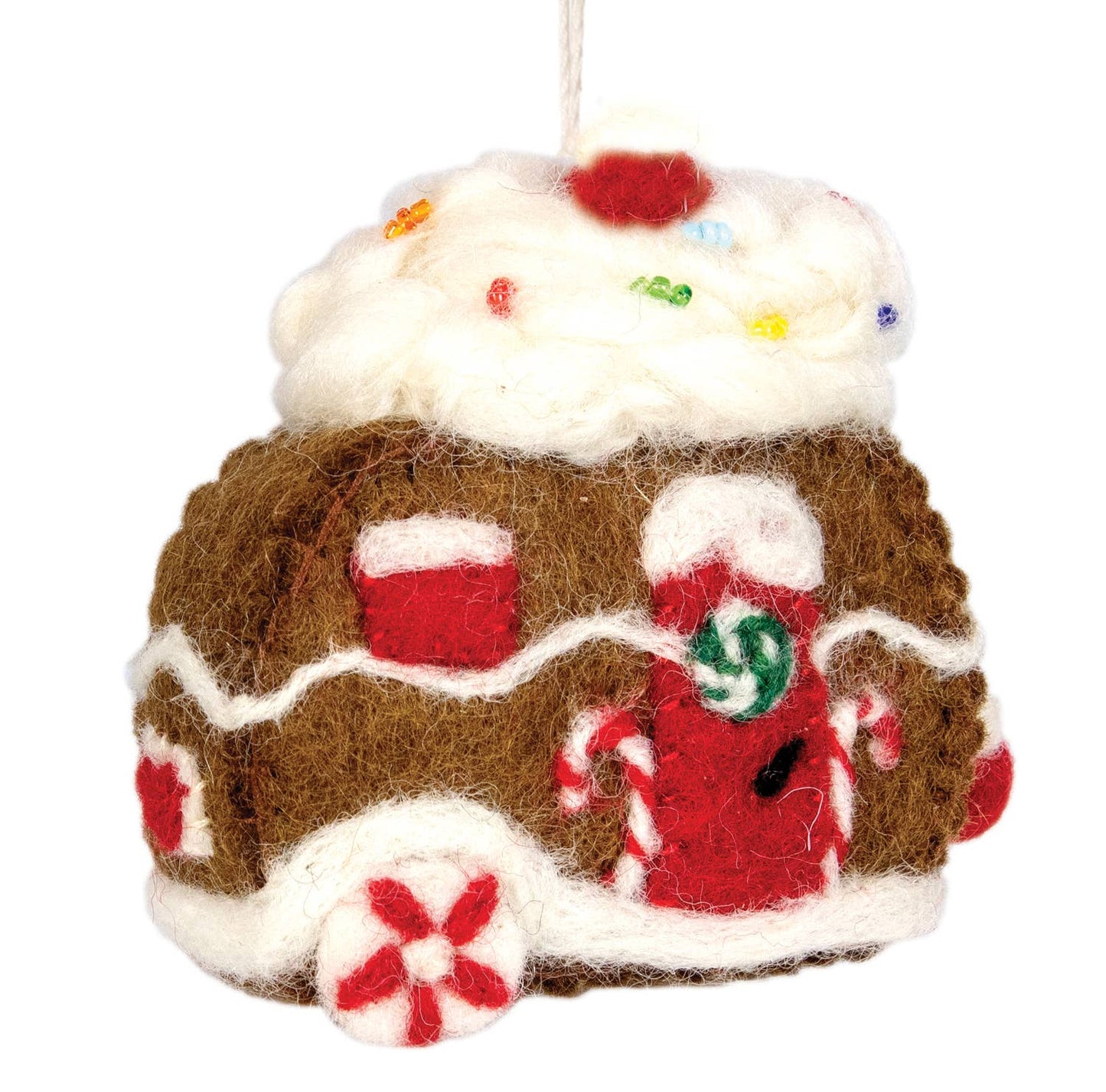 Cupcake Gingerbread Camper Ornament