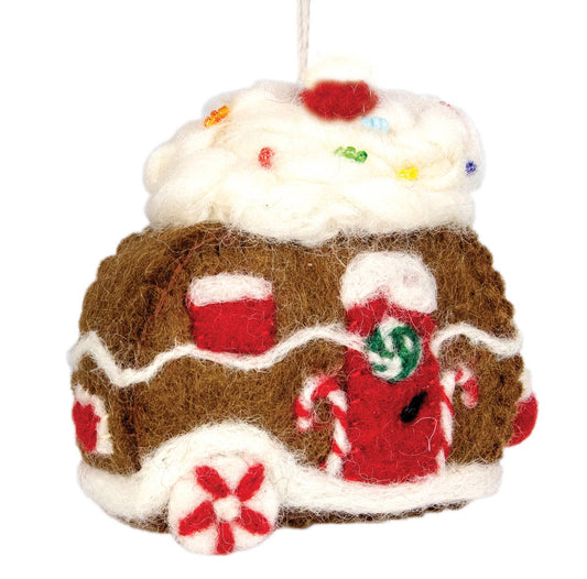 Cupcake Gingerbread Camper Ornament