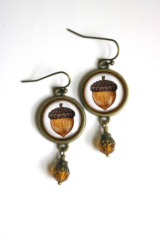 Acorn Earrings with Bead