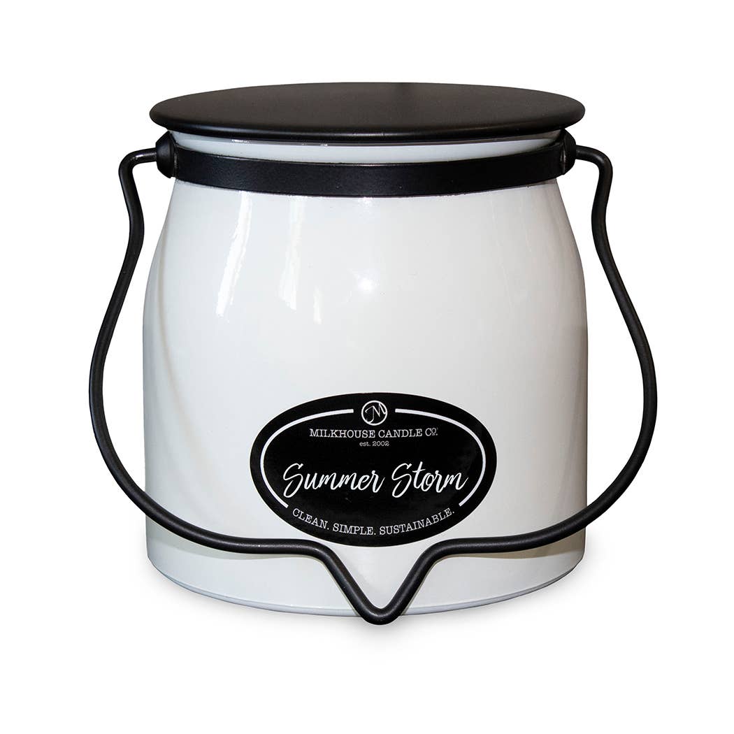 Summer Storm Candle in a 16 oz Butter Jar