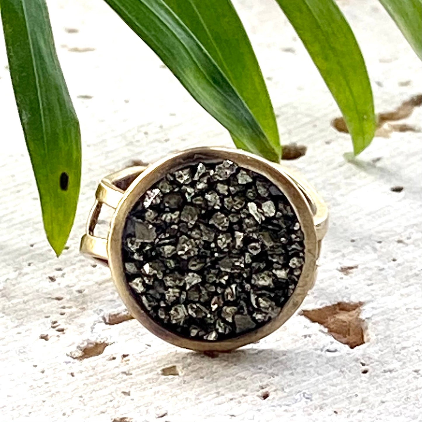 Brass Pyrite Ring