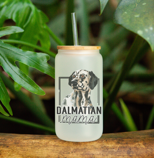 Dalmatian Mama - Frosted Can Glass