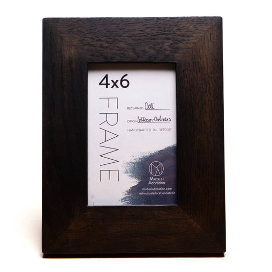 Wide 4x6 Blackened Ebony Reclaimed Wood Picture Frame