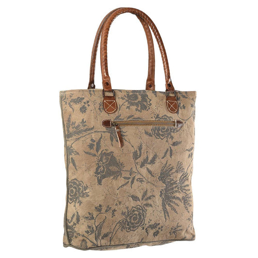 Tall Tote Bag Canvas and Leather