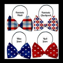 Patriotic Collection Pet Bow Tie-Patriotic Plaid