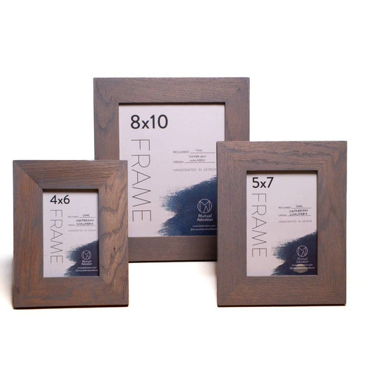 Wide 8x8 Weathered Grey Reclaimed Wood Picture Frame