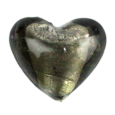 Venetian Glass Heart - Platinum