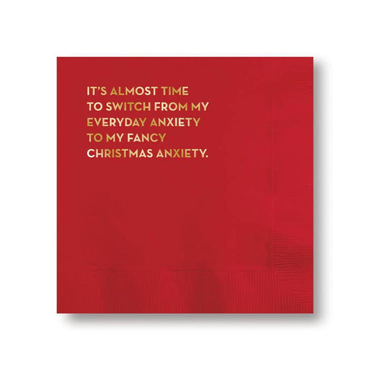 Anxiety Napkins (Red with Gold Foil)