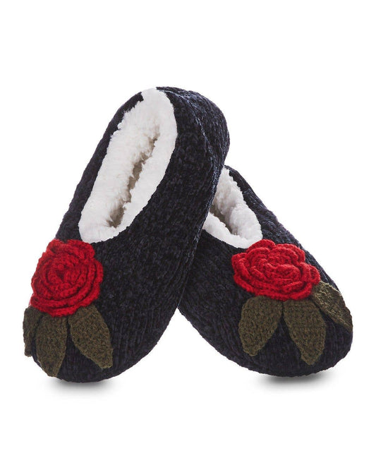 Winter Rose Chenille Sherpa-Lined Slipper