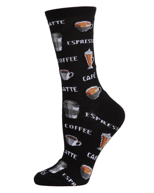 Coffee Bamboo Blend Crew Socks