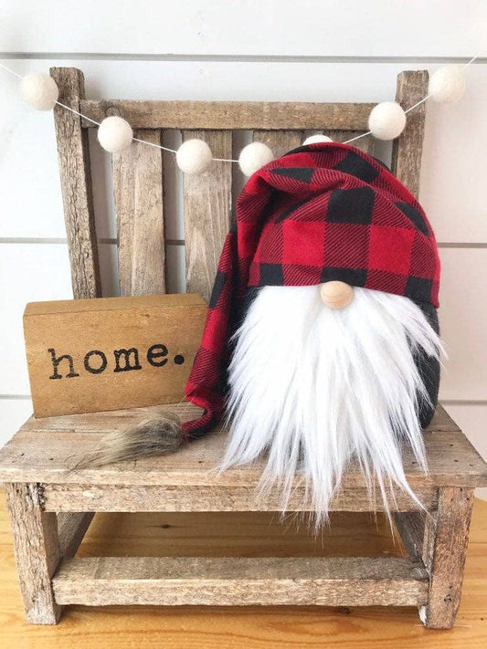 Slouchy Hat Buffalo Plaid Gnome, Boy Or Girl