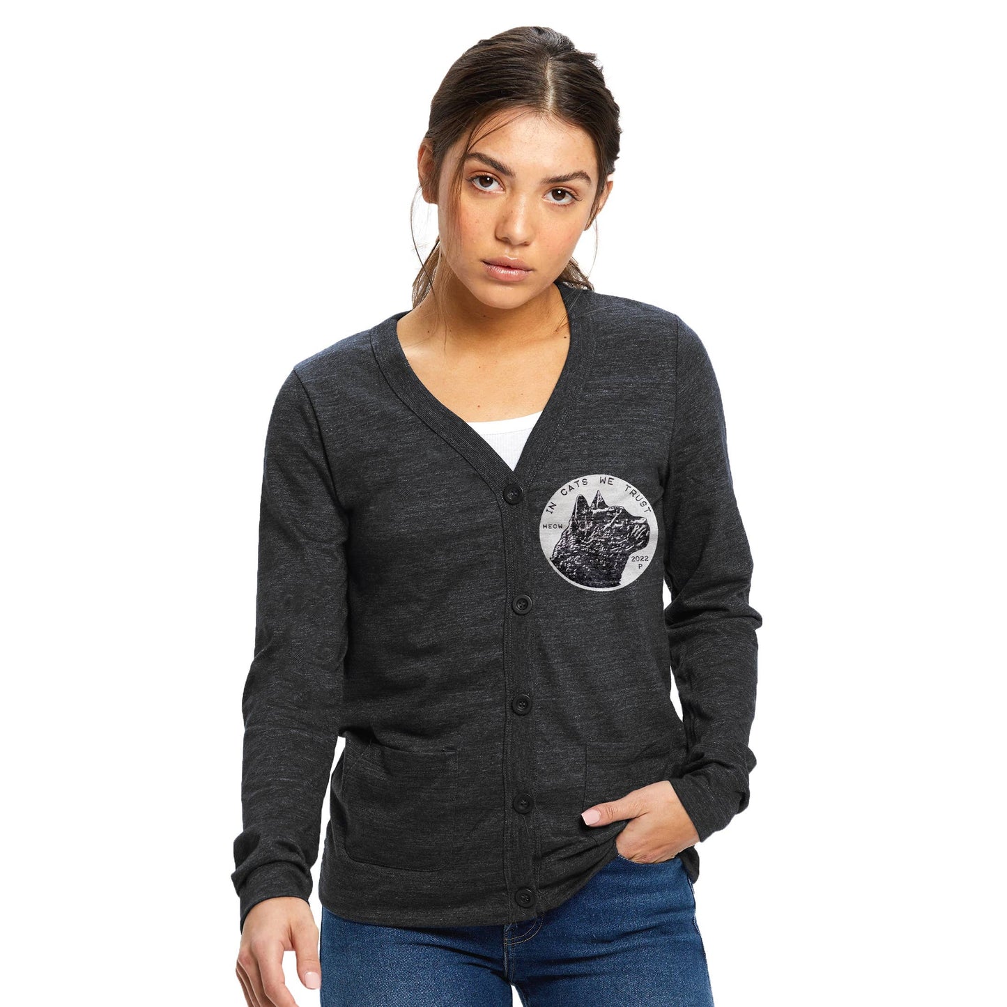 Ladies Cat Coin Cardigan