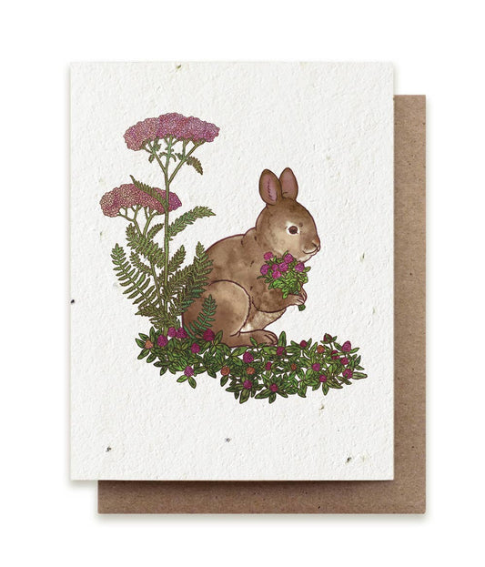 Rabbit Gathering Herbs - Seed Card