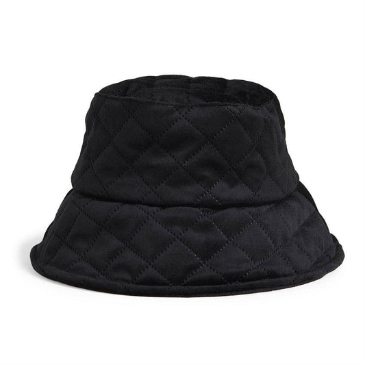 Velvet Quilt Bucket Hat, Black