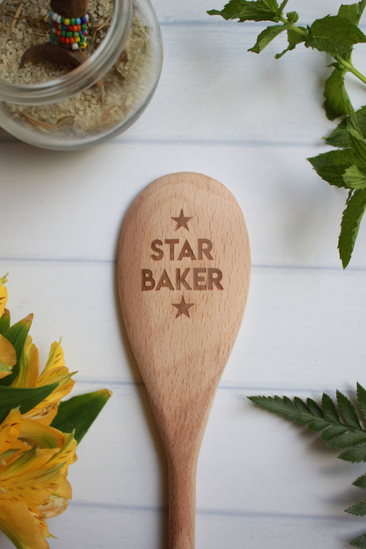 Star Baker Engraved Wooden Spoon