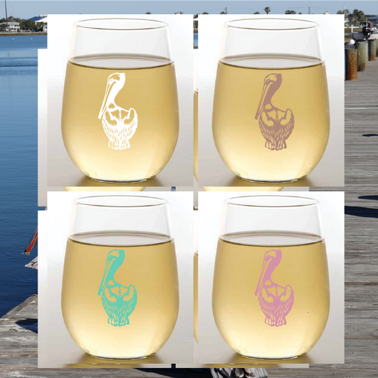 Pelicans Shatterproof Wine Glasses