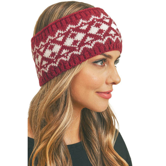 Burdundy Ear Warmer Headband